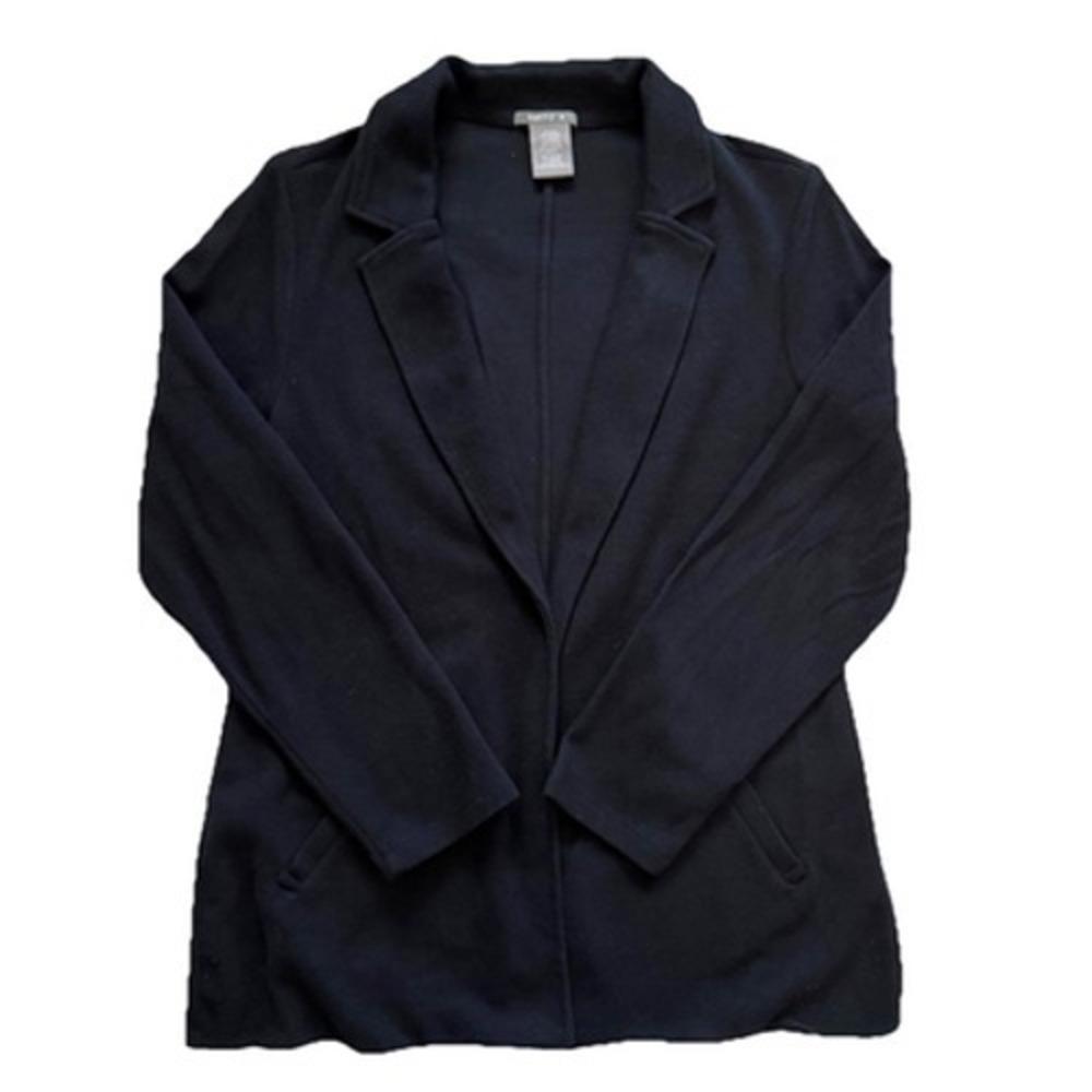 Knit Blazer Womens XL Black Open Pockets Long Sleeve Matty M Business Casual‎
